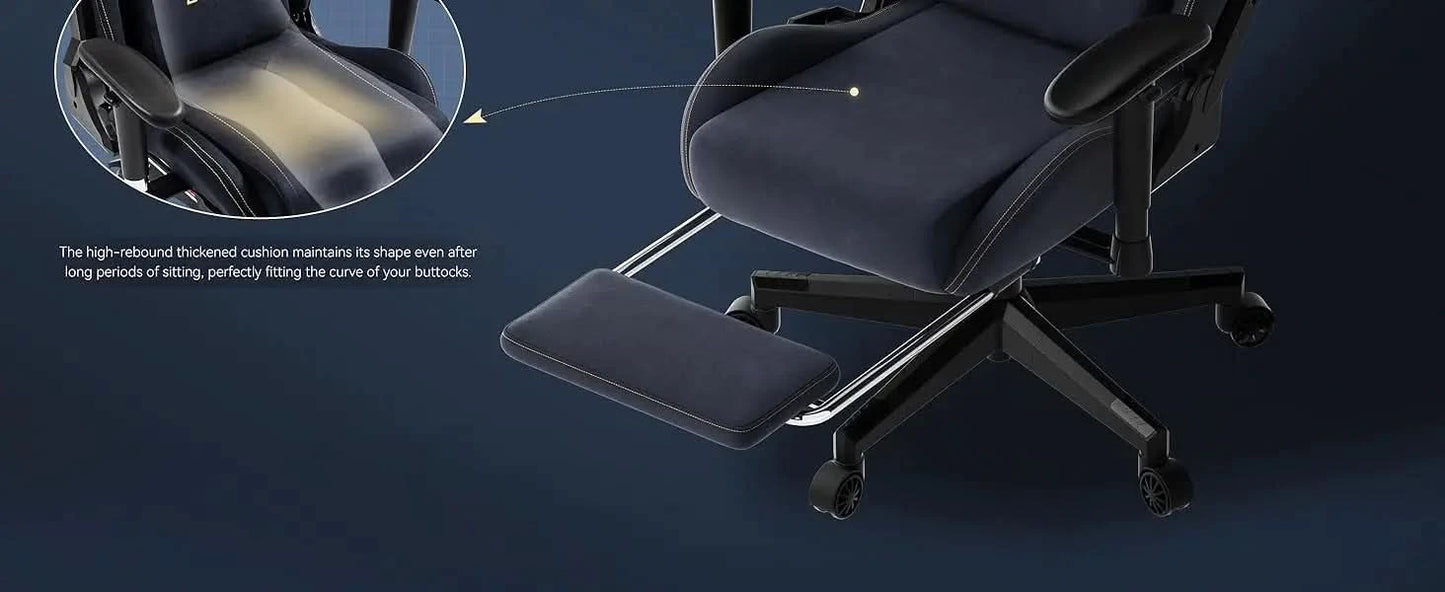 Dowinx Gaming Chair with Massage Lumbar Support, Suede Fabric Ergonomic Computer Chair with Footrest for Adults