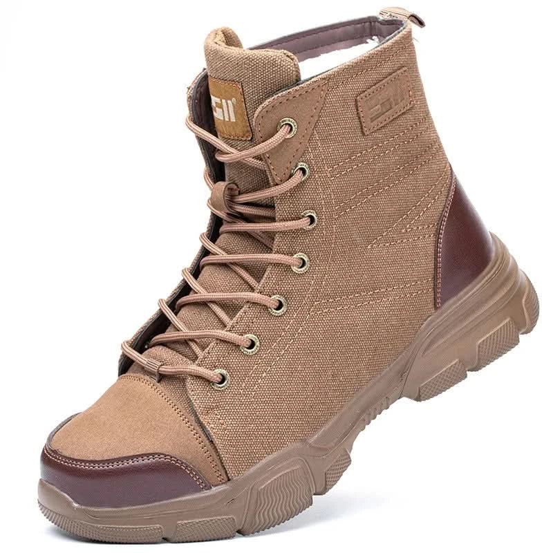 Men’s Industrial Safety Shoes Steel Toe Cap - Anti-Smash Anti-Punctur Outsole Outdoor Indestructible Construction Work Shoes