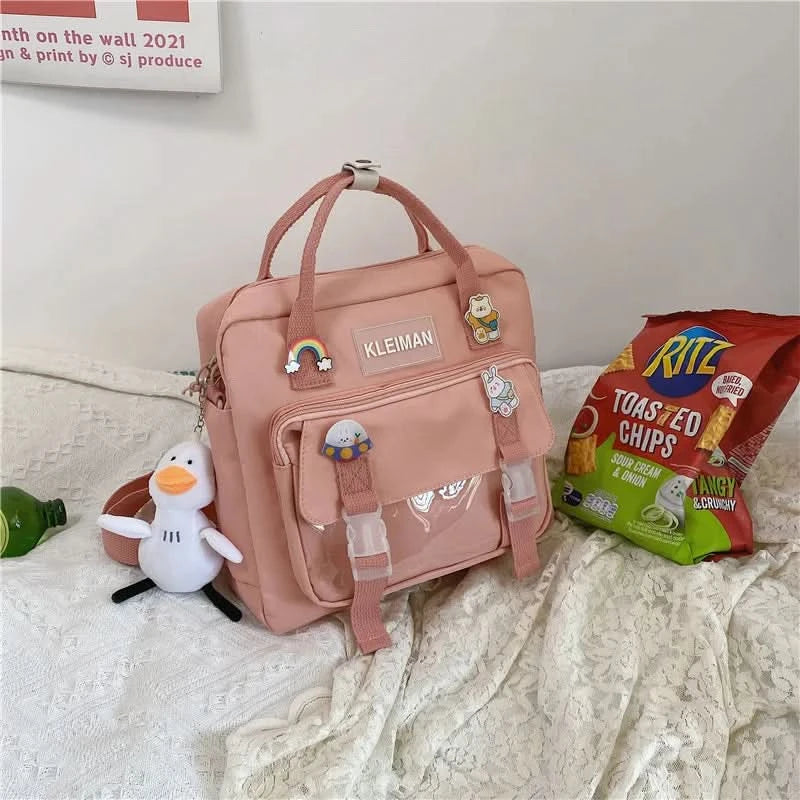 Japanese high-capacity single-shouldered slouch bag for schoolgirls, carry-on canvas messenger bag, Japan and South Korea - M & M Global