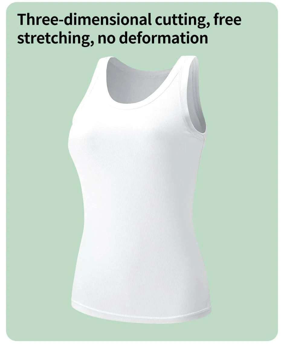 European and American Size Ladies Suspender Vest Sleeveless Top Solid Color Sexy Thread Bottoming Vest for Four Seasons. - M & M Global
