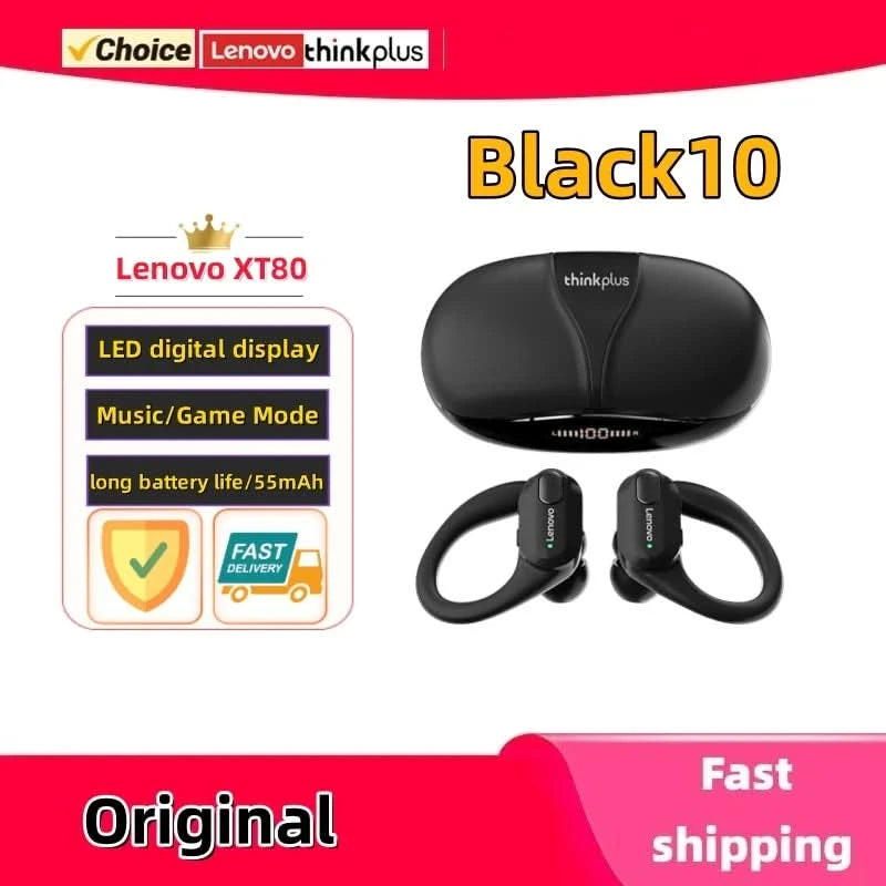 Original Lenovo XT80 Sports Wireless Earphones with Mics, LED Power Display,Hifi Stereo Sound Bluetooth 5.3 TWS HeadphHeadphones - M & M Global