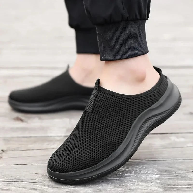 Men's Sneakers Comfortable Lightweight Soft Half Slipper Flat Running Shoes Outdoor Casual Sports Shoes Man Shoes - M & M Global