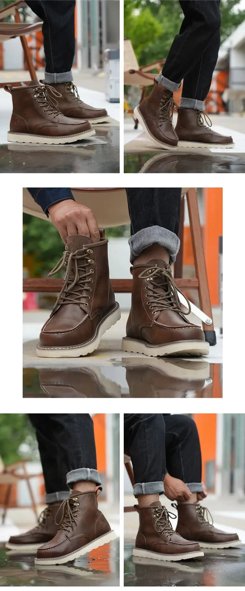 Two layer cowhide high top anti-smash anti-puncture breathable fashion labour insurance shoes