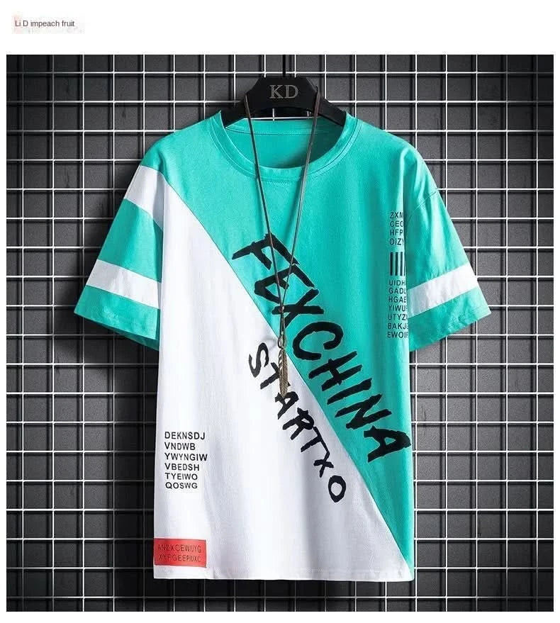 Short Sleeved T-shirt for Men's Summer New Trendy Brand Slim Fit Round Neck Men's Half Sleeved T-shirt Upper Garment - M & M Global
