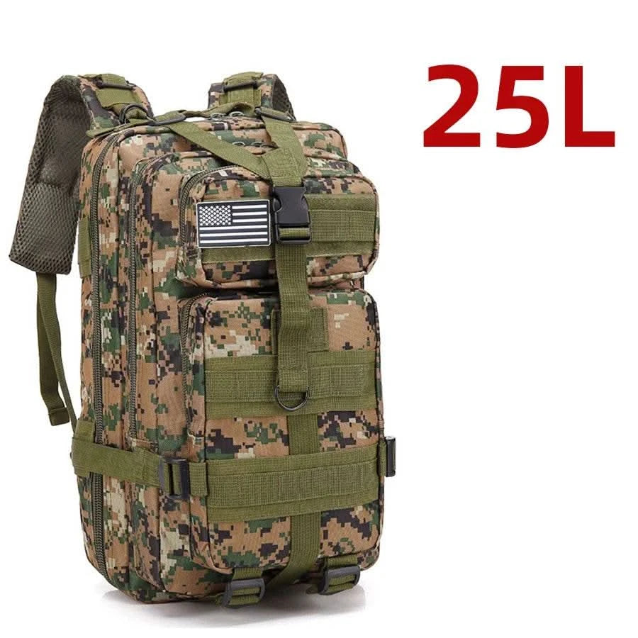 25L/50L Sturdy Nylon Waterproof Tactical Sports Trekking Fishing Hunting Camping Hiking Bag Backpack Outdoor Rucksacks - M & M Global