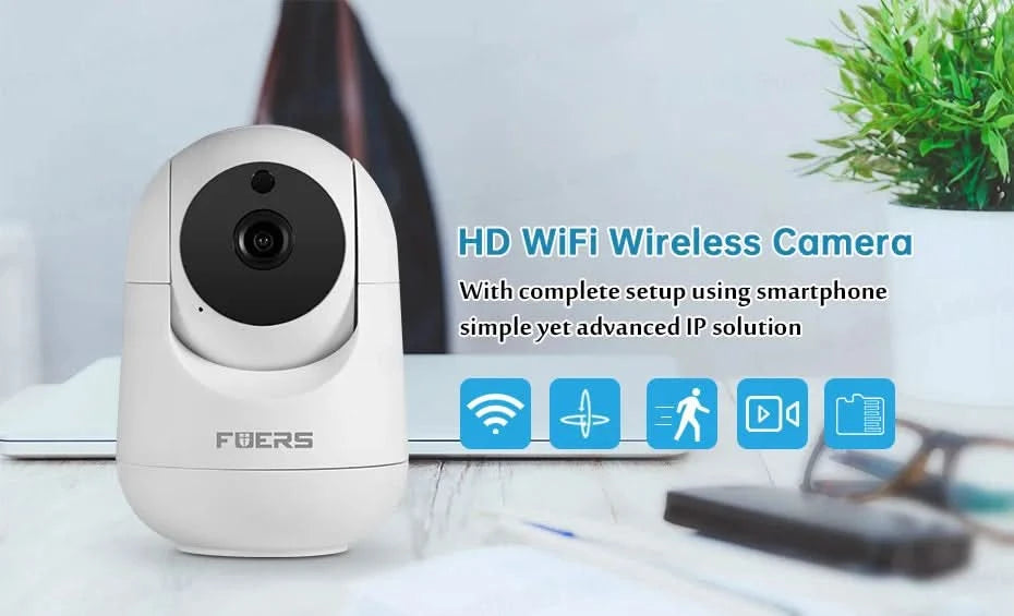 Fuers 5MP WiFi Camera Tuya Smart Home Indoor Wireless IP Surveillance Camera AI Detect Automatic Tracking Security Baby Monitor - M & M Global