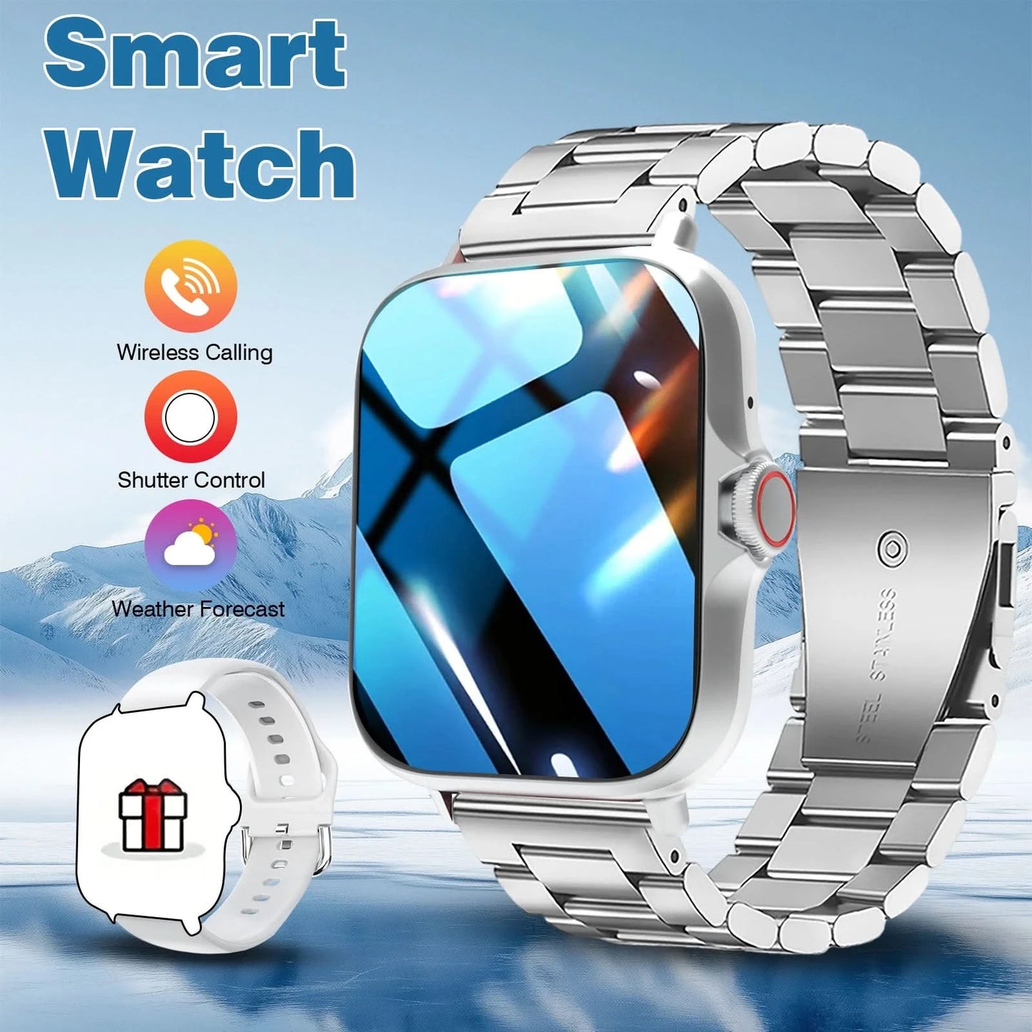 New Smartwatch, Answer/Make Calls, Message Reminders, Multi-Sport Mode, Weather Forecast, Suitable For Men/Women