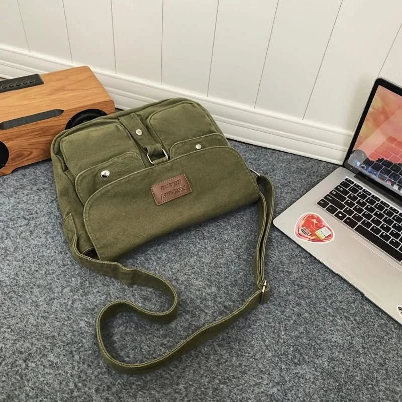 High Quality Canvas Handbag Shoulder Bags Large Capacity Crossbody Bags For Women Simple Casual Messenger Bag Student School Bag - M & M Global
