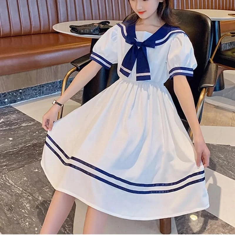 Girls School Dress Summer Dresses for Kids Costume Preppy Style School Teenagers Children Clothes Vestidos Dresses - M & M Global