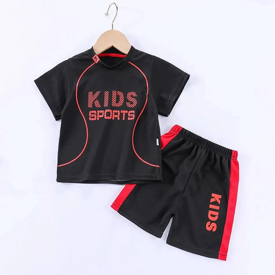 Children Summer Short Sleeve Football Basketball Suit Clothing Set Boy Girl Jersey Quick Drying Breathable Kids Sports Wear - M & M Global