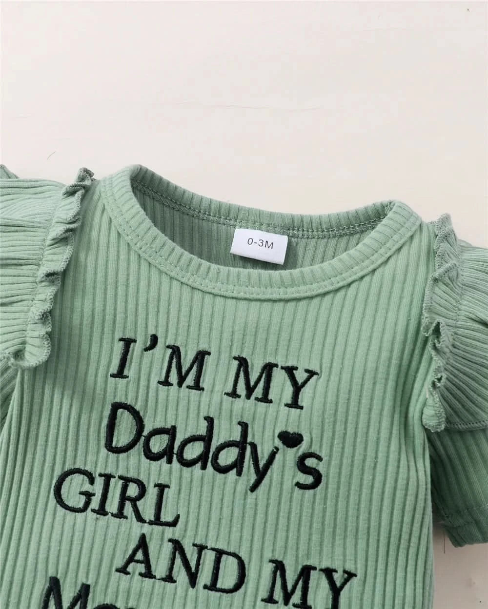 Newborn Baby Girl 3PCS Clothes Set Letters Short Sleeve Romper+Flowers Pant+Bowknot Headband Summer Lovely Outfit - M & M Global
