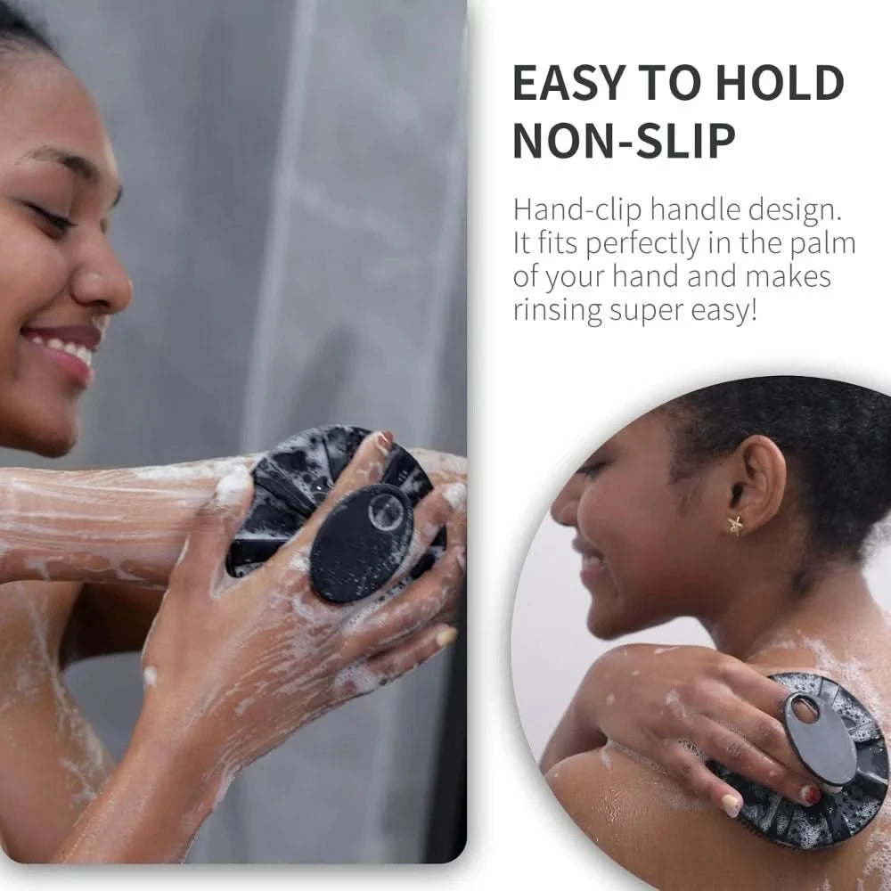 Silicone bath machine bath brush, more hygienic than traditional loofah, rich foam, long-lasting, gentle exfoliation - M & M Global