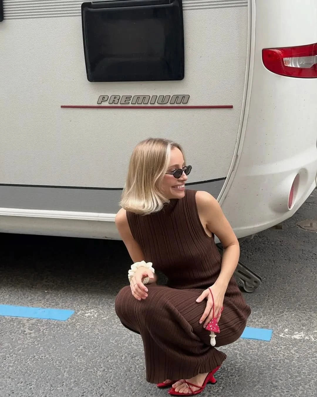 Tossy Sleeveless Knitwear Turtleneck Long Dress Female Slim Elegant Fashion Autumn 2023 Ribbed Knit Dress For Women Maxi Dress - M & M Global