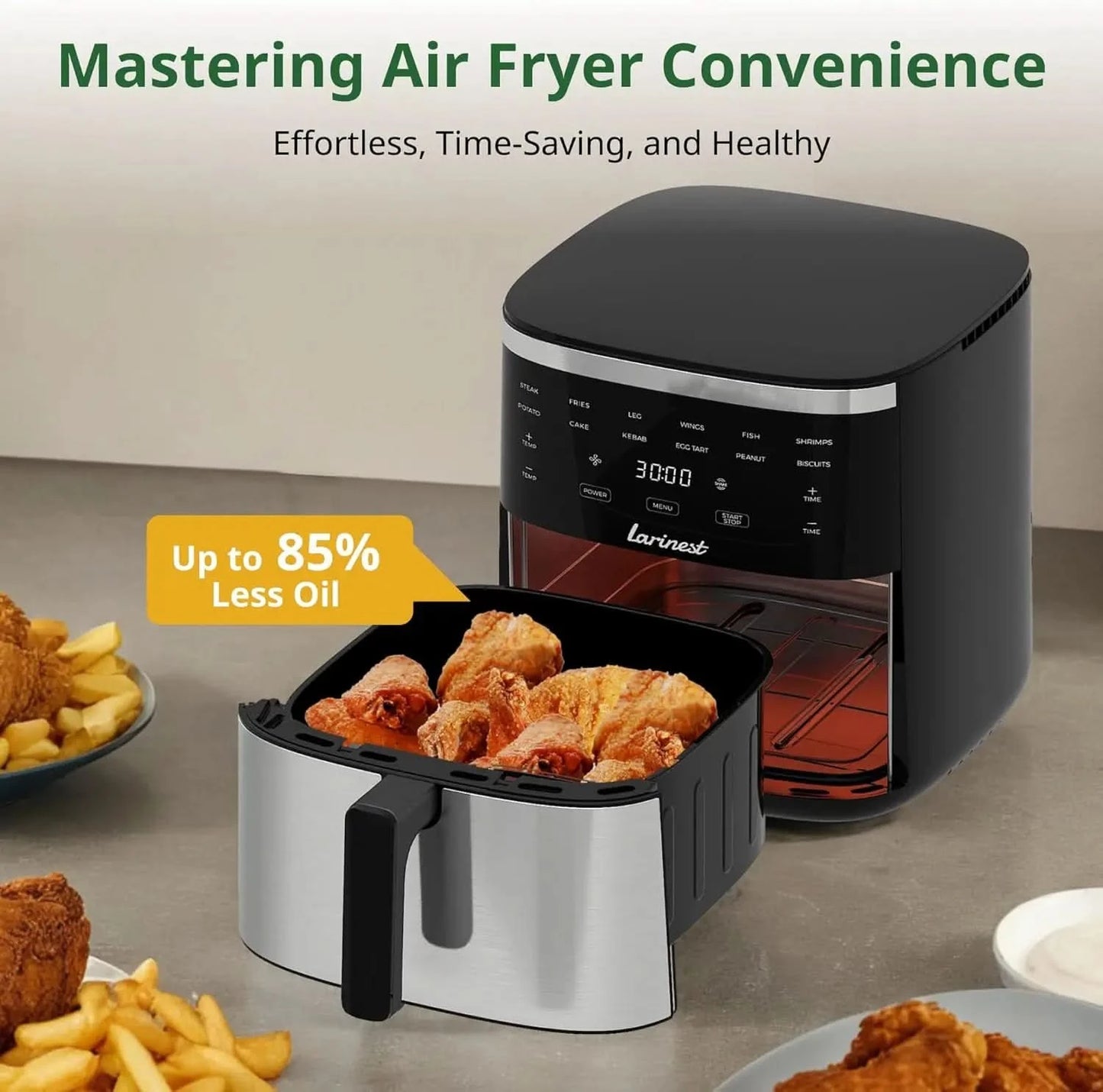 Air Fryer, 7.4-Quart,Crisping, Roasting, Dehydrating, and Reheating Non-Stick,Stainless Steel - M & M Global