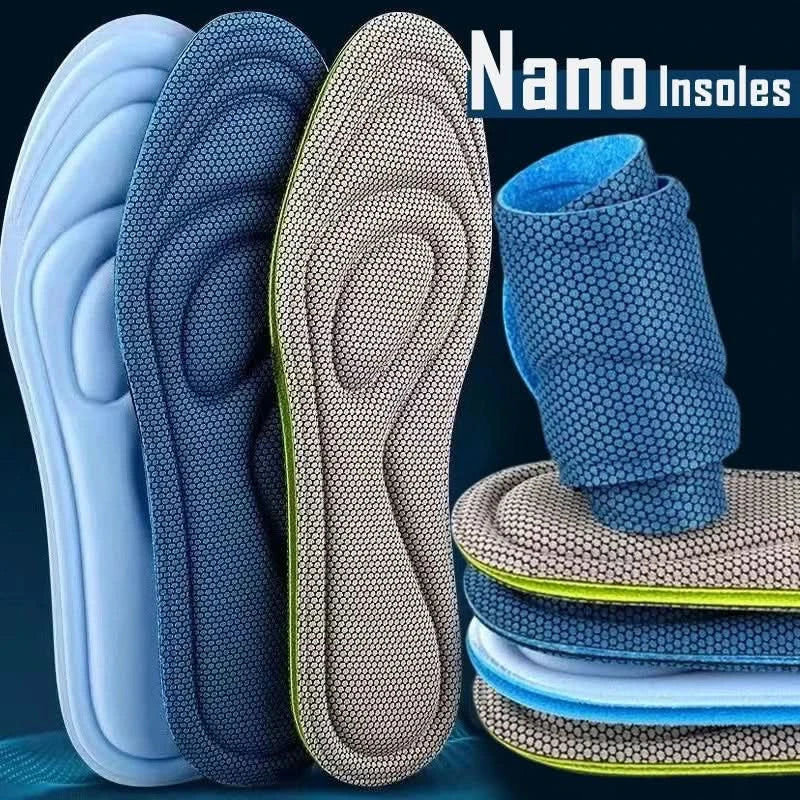 NEW 4Pcs Memory Foam Orthopedic Insoles for Shoes Antibacterial Deodorization Sweat Absorption Insert Sport Shoes Running Pads - M & M Global