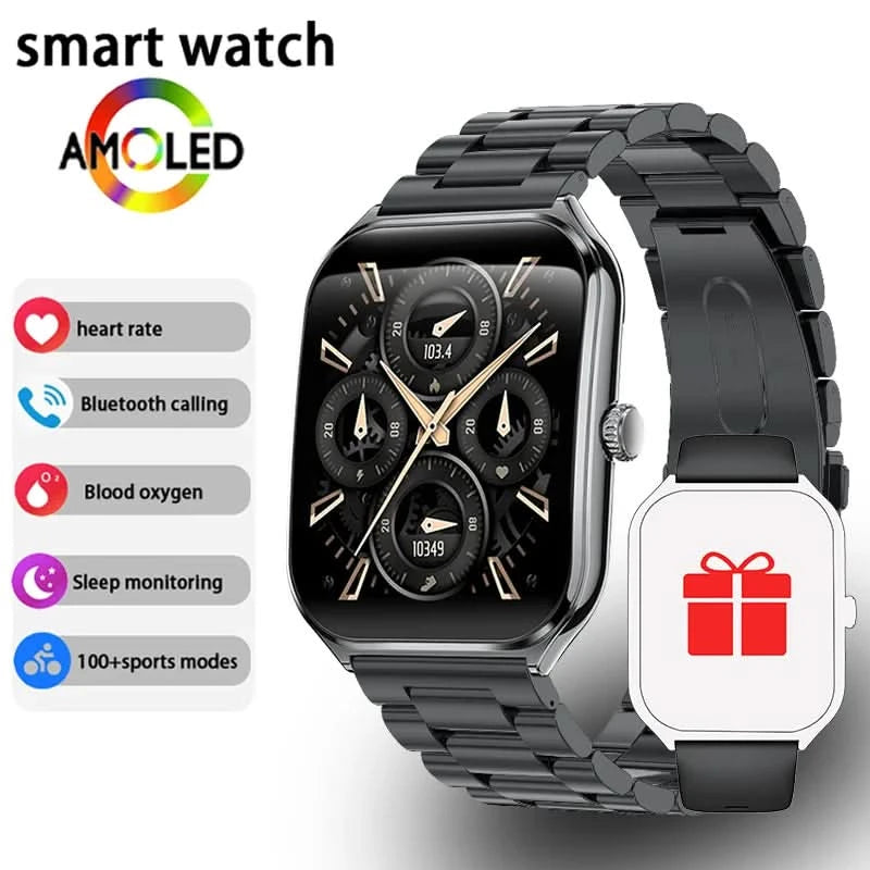 New Ultra Thin Smart Watch men 1.96" AMOLED 360*360 HD Pixel Display Always Show Time Call Reminder Smartwatch Ladies For huawei - M & M Global