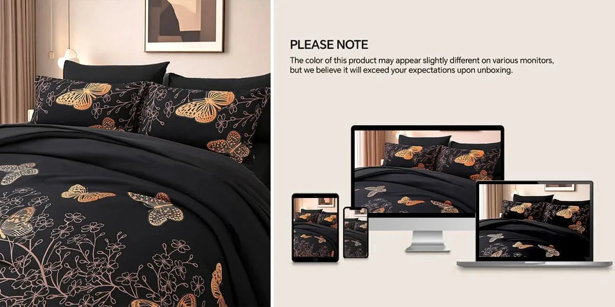 Elegant butterfly hot stamping design printed Comforter sets, 100% microfiber comfortable and breathable, machine washable