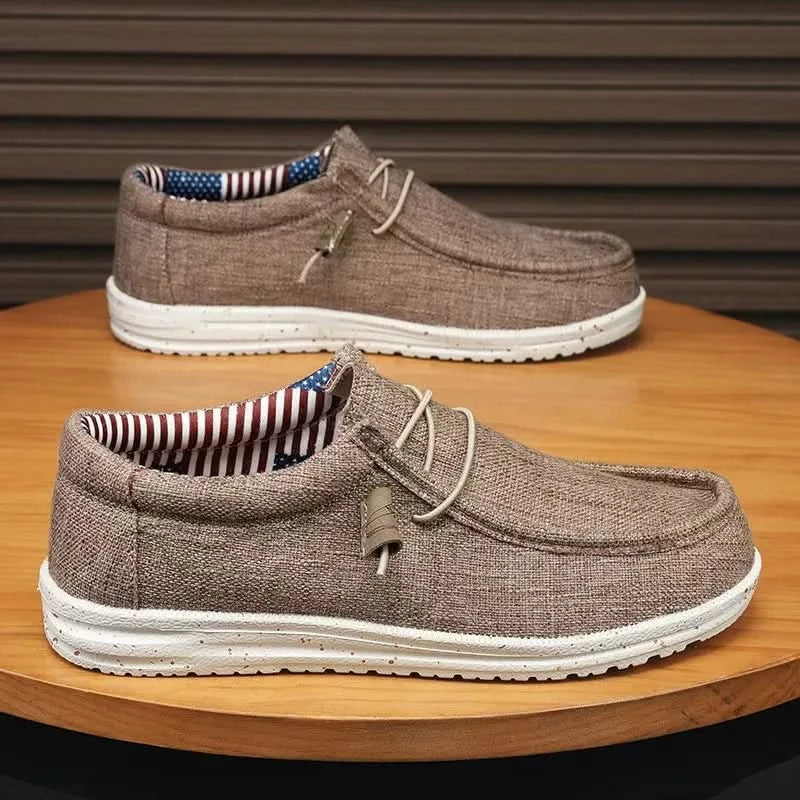 Men's Casual Shoes Lightweight Loafers Soft man Canvas Shoes Vulcanized Shoes for men Driving Flat Shoe Slip-on Outdoor Sneakers - M & M Global