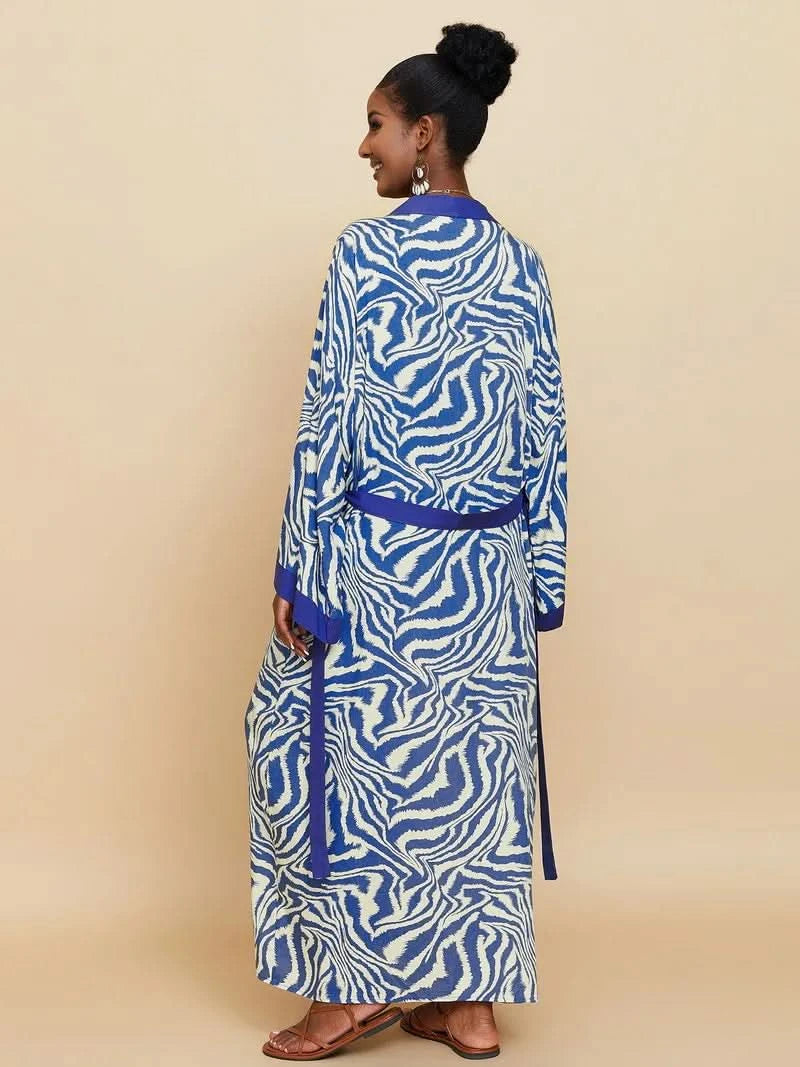 Para Praia Kimono Beach Robe 9 Colors Bikini Cover Ups Beachwear Femme Long Dress Sarong Women Loose Cardigan Swimsuit Covers - M & M Global