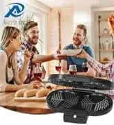 Electric Waffle Maker Heart-Shaped: 2 Non-Stick double-Side Heating Plates with 5-Setting Adjustable Browning Control for Fast H - M & M Global