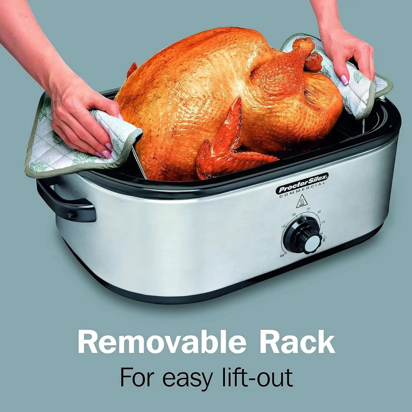 18 Quart Roaster Oven, Food Warmer, Stainless Steel (32921) - M & M Global