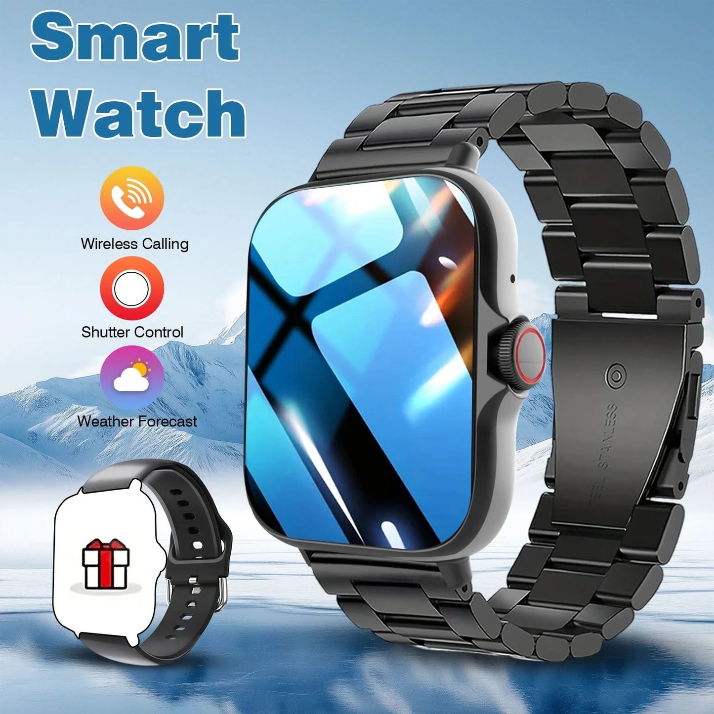 New Smartwatch, Answer/Make Calls, Message Reminders, Multi-Sport Mode, Weather Forecast, Suitable For Men/Women