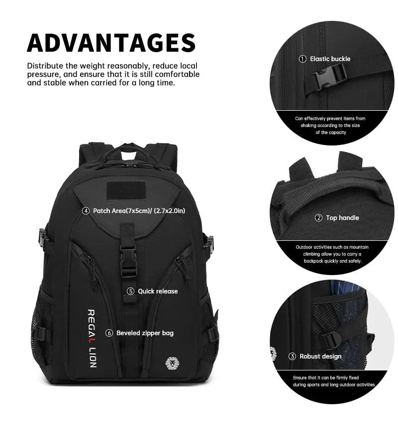 Men's Backpack Multifunctional Travel Backpack Large Capacity Outdoor Sports Bag Adjustable Strap/Zipper Bag Tactical Bag Men - M & M Global