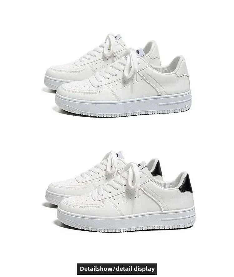 Casual Men's Sneakers Autumn 2025 New Style Winter Pure White Fiberglass Synthetic Lining Rubber Sole Unisex Leisure Shoes - M & M Global