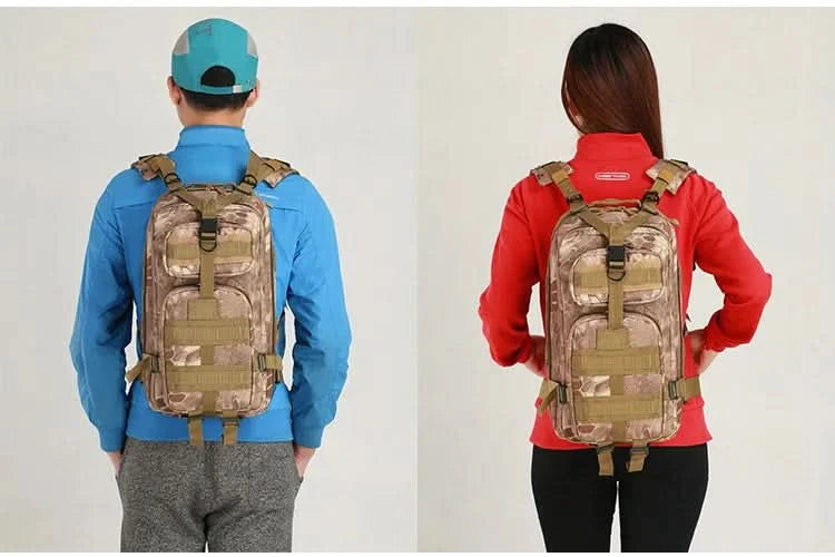 Men's Classic Tactical Backpack Travel Sports Camouflage Bag Outdoor Climbing Hunting Backpack Fishing Hiking Nylon 3P Pack Bag - M & M Global