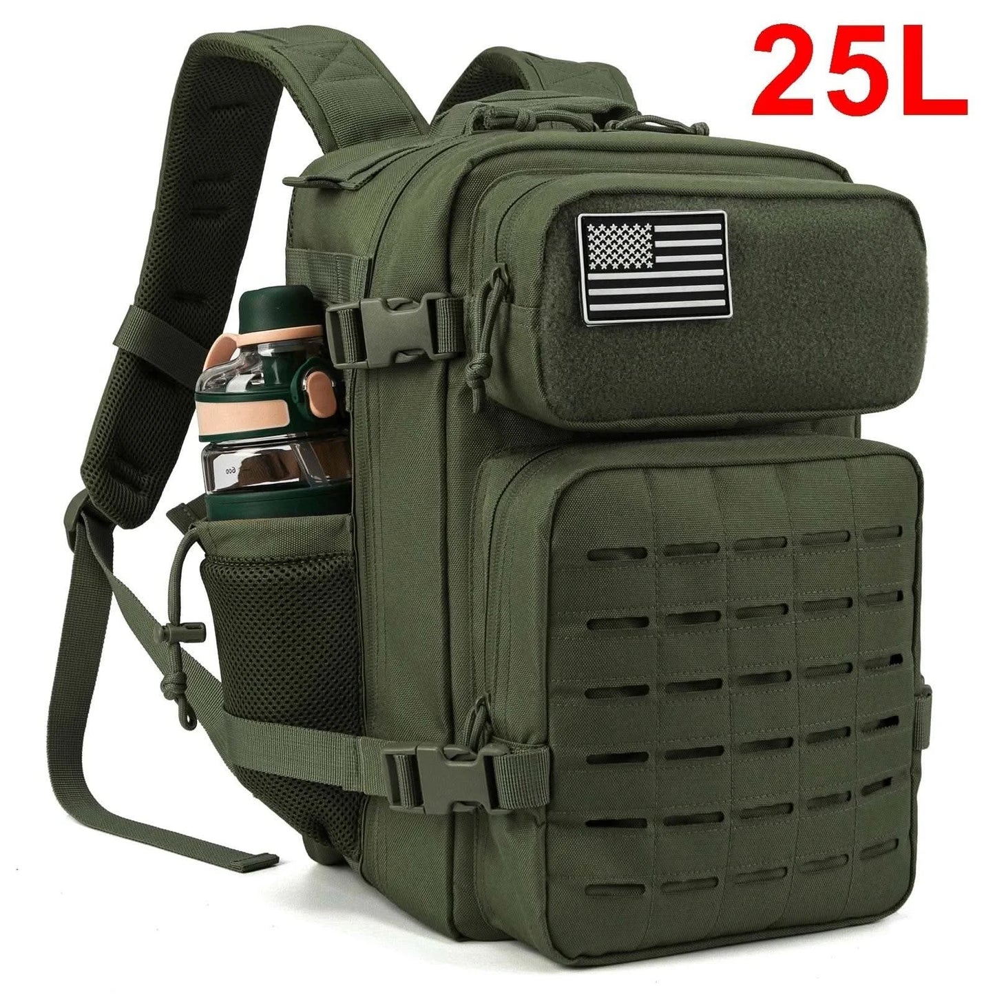 25L/45L Tactical Backpack for Men and Women Outdoor Survival Bug Out Bag Small School Rucksack Hking with Bottle Holder - M & M Global