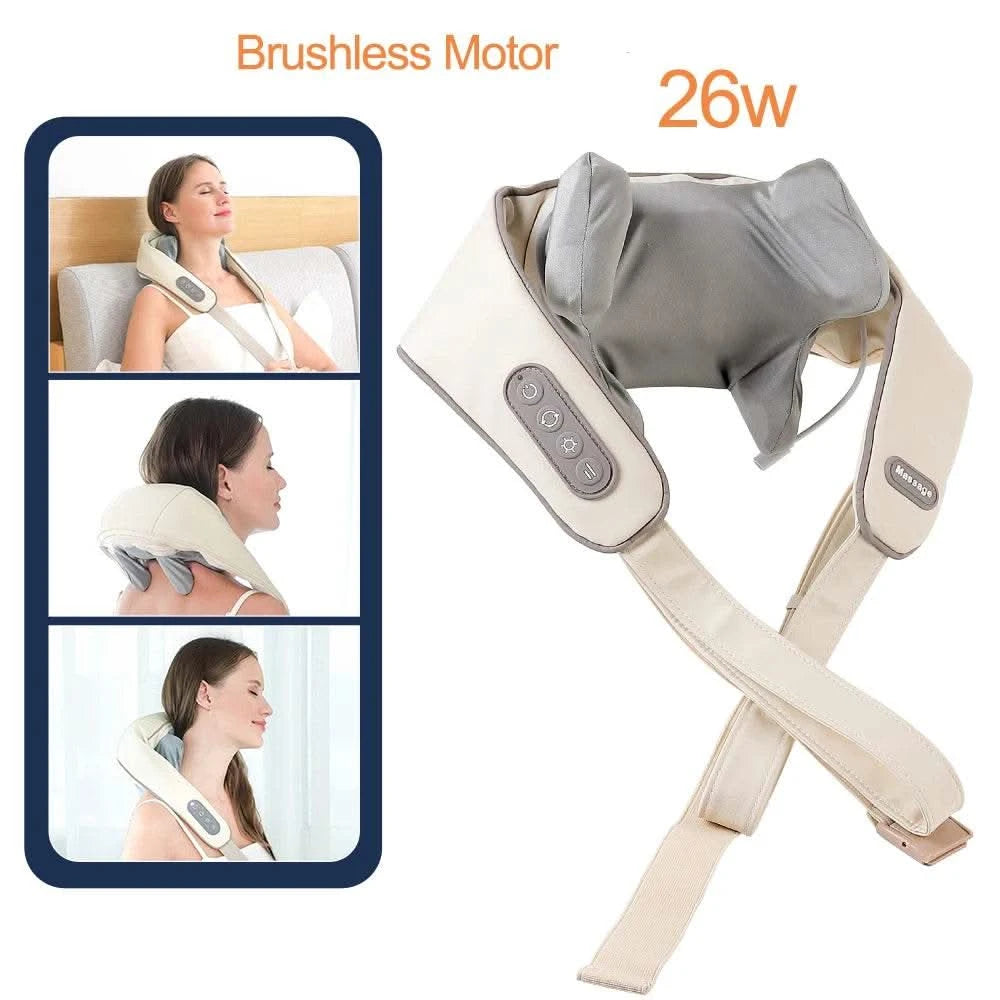 Dropshipping Electric Neck And Shoulder Massager Shiatsu Shawl Kneading Massage Pillow Shoulder Leg Body - M & M Global
