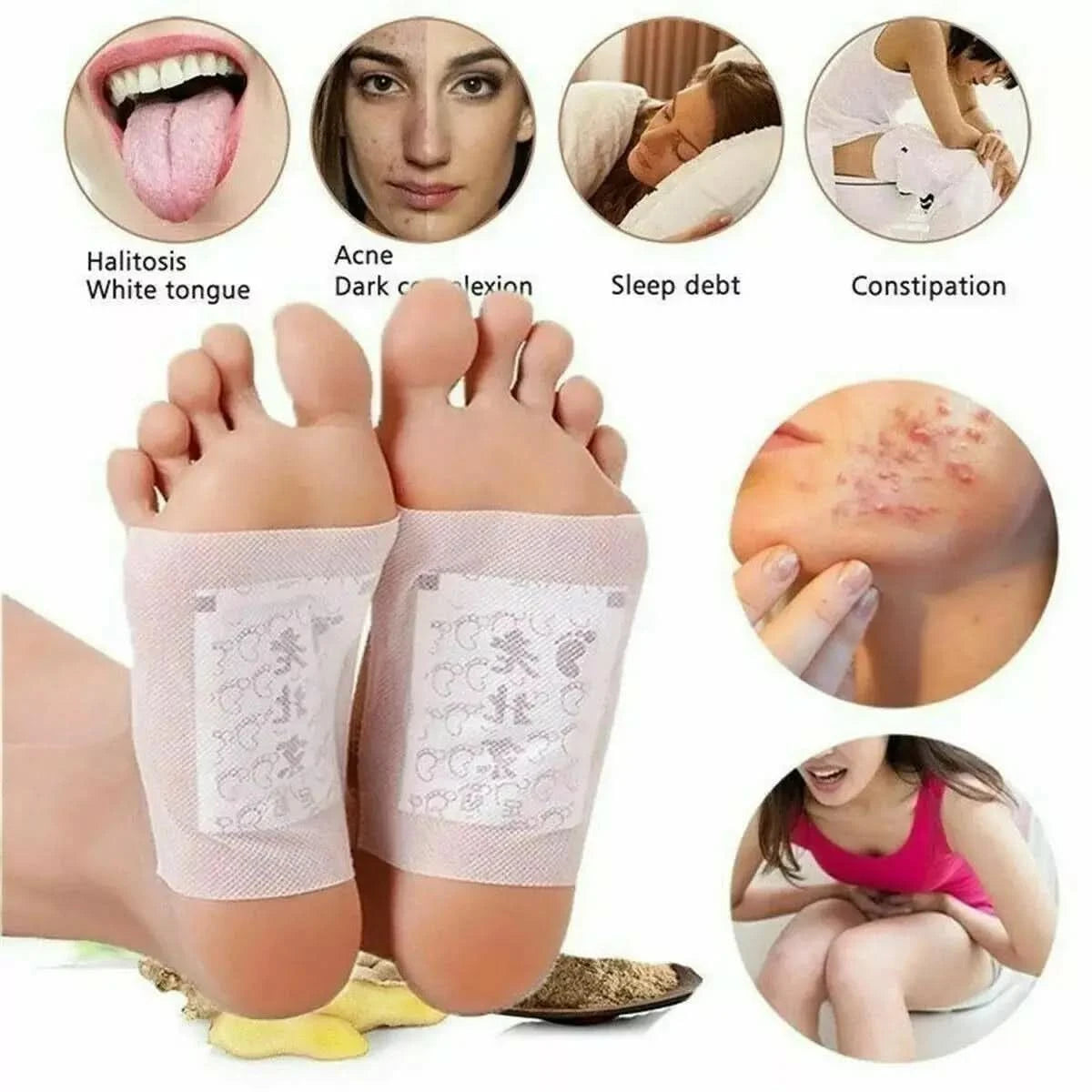 Old Beijing Foot Paste Mai Grass Bamboo Vinegar Foot Paste Improve Sleep Relieve Stress Moisture Foot Patch 30/60/90/120/150 Pcs - M & M Global
