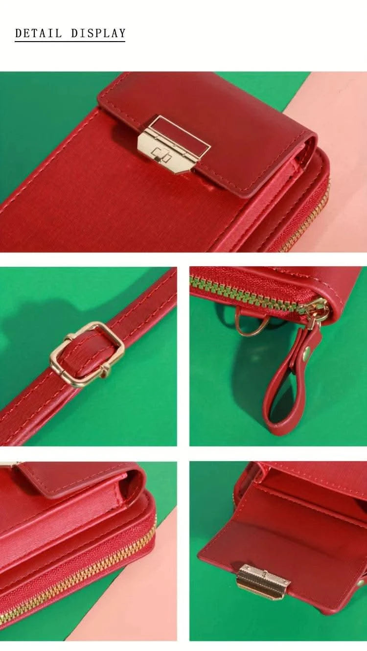 2024 New Women's Bag Mobile Phone Bag Trendy Line Simple Ladies Shoulder Bag Messenger Bag Lock Small Square Bag - M & M Global