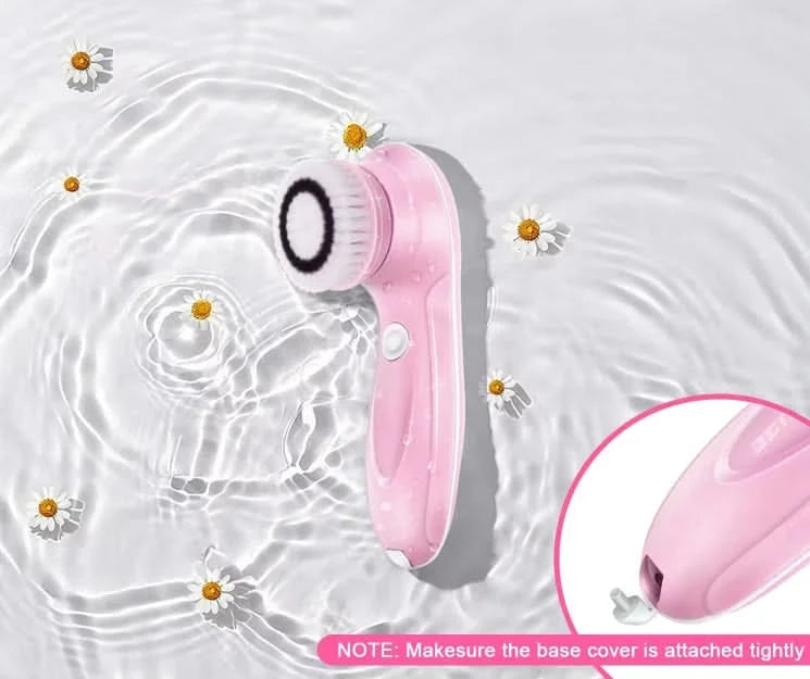 Facial Cleansing Brush Face Scrubber Electric Exfoliating Spin Cleanser Device Waterproof Deep Cleaning Massage Remove Blackhead - M & M Global
