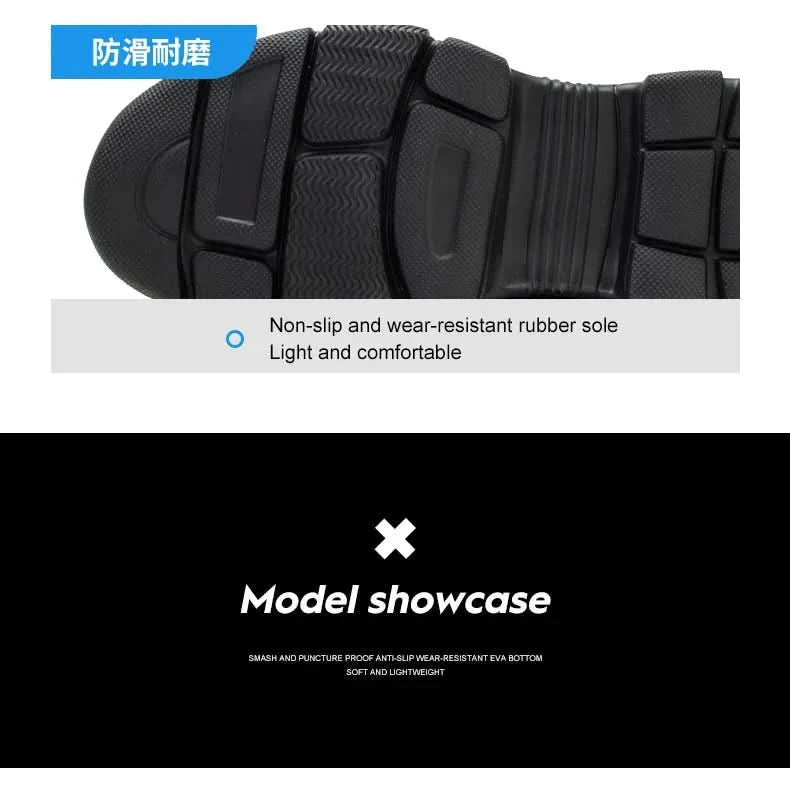 Men Work Sneakers Protective Shoes Safety Industrial Puncture-Proof Anti-smash Steel Toe Shoes Breathable Construction Work Shoe
