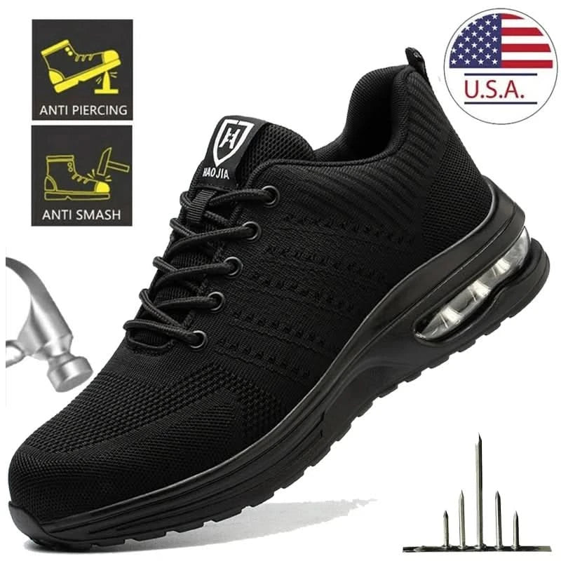 Men's Work Safety Shoes, Steel Toe Shoes, Puncture Resistant Impact Resistant Wear-resistant Outdoor Fashionable Sports Shoes