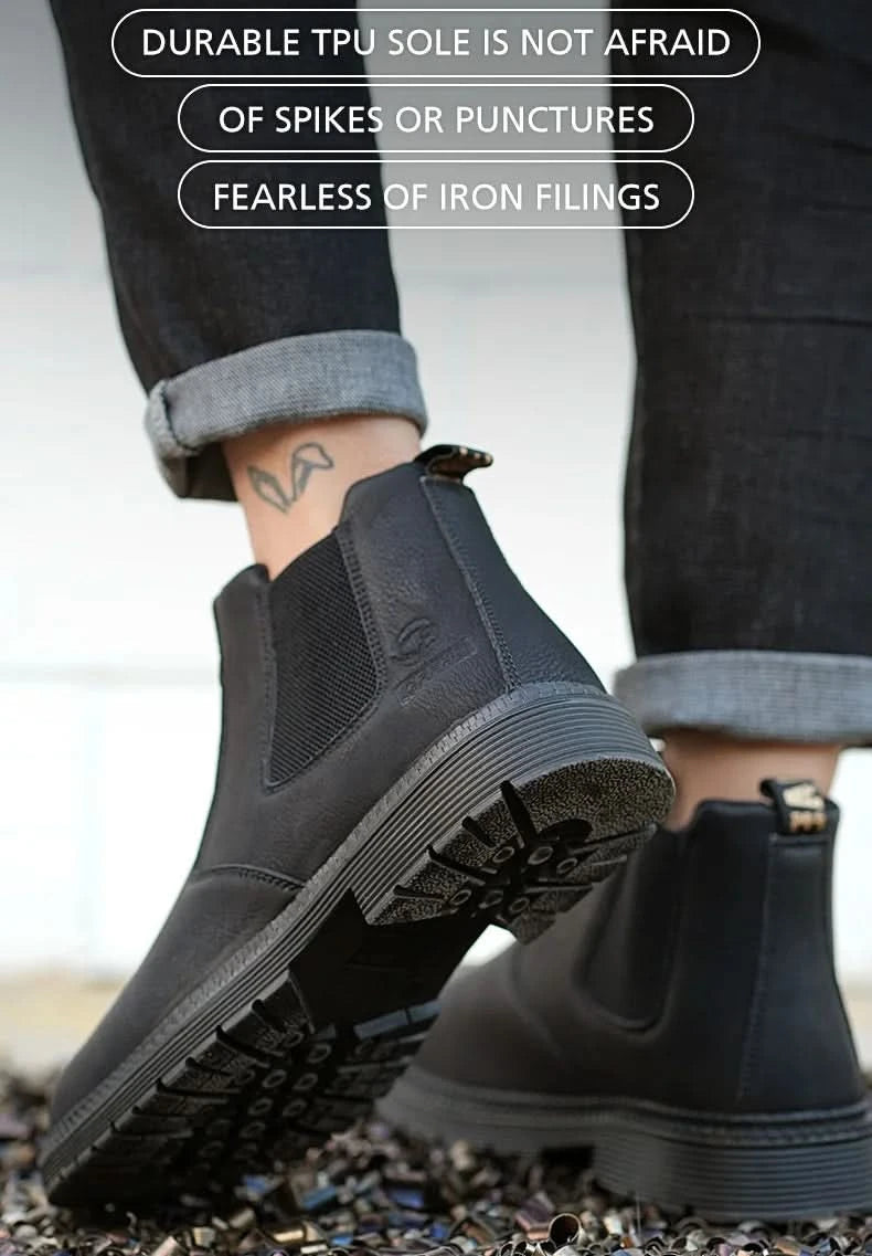 Anti-smash and anti-puncture work shoes high top four seasons safety shoes