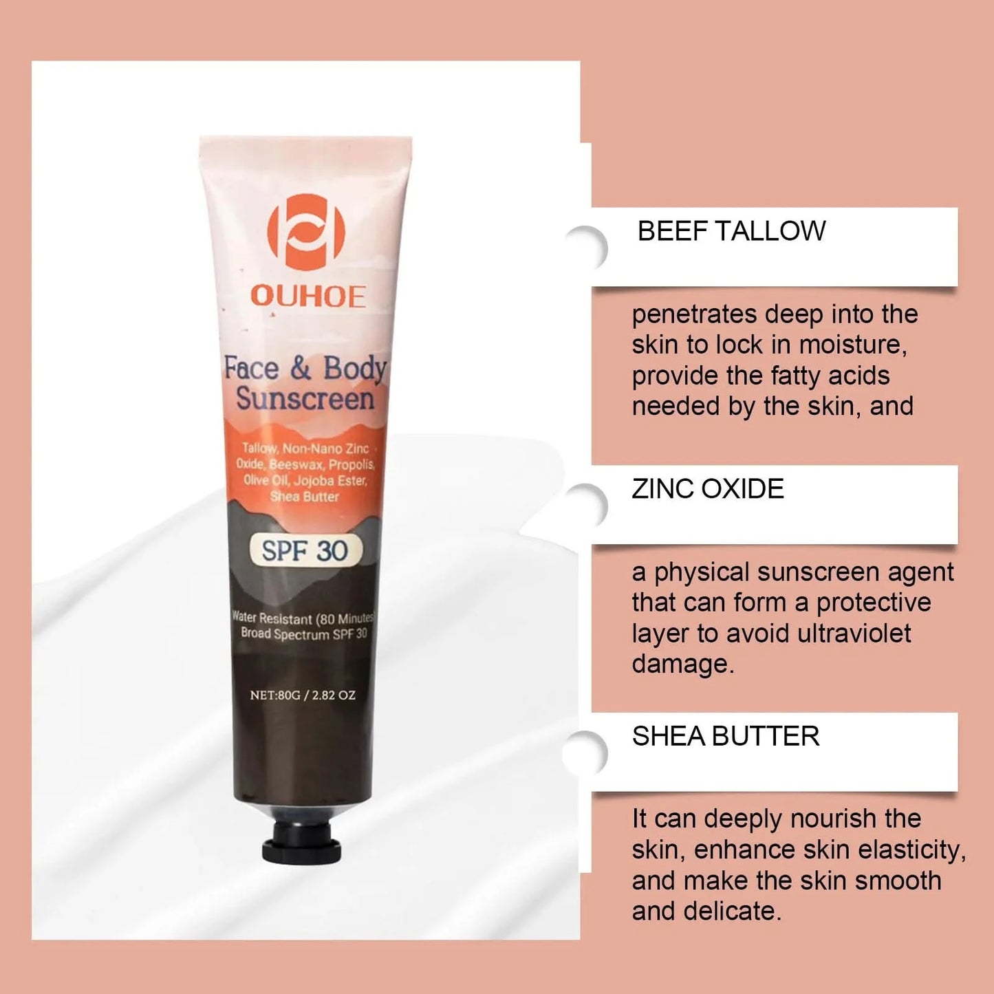 Facial Body Sunscreen SPF 30+ Anti Sun Protection Effectively Lightweight Moisturizer Waterproof Refreshing Oil Control Sunblock - M & M Global
