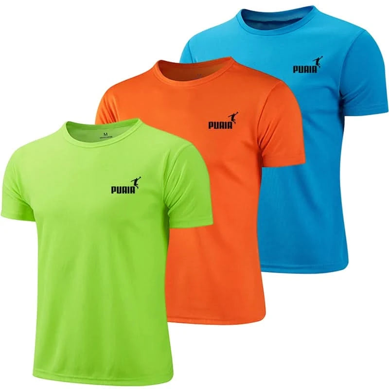 Daily Summer 3 Pack Man Workout Shirts Men Dry Fit Gym Shirts Quick Dry Athletic Short Sleeve T-Shirt Moisture Wicking Breathabe - M & M Global