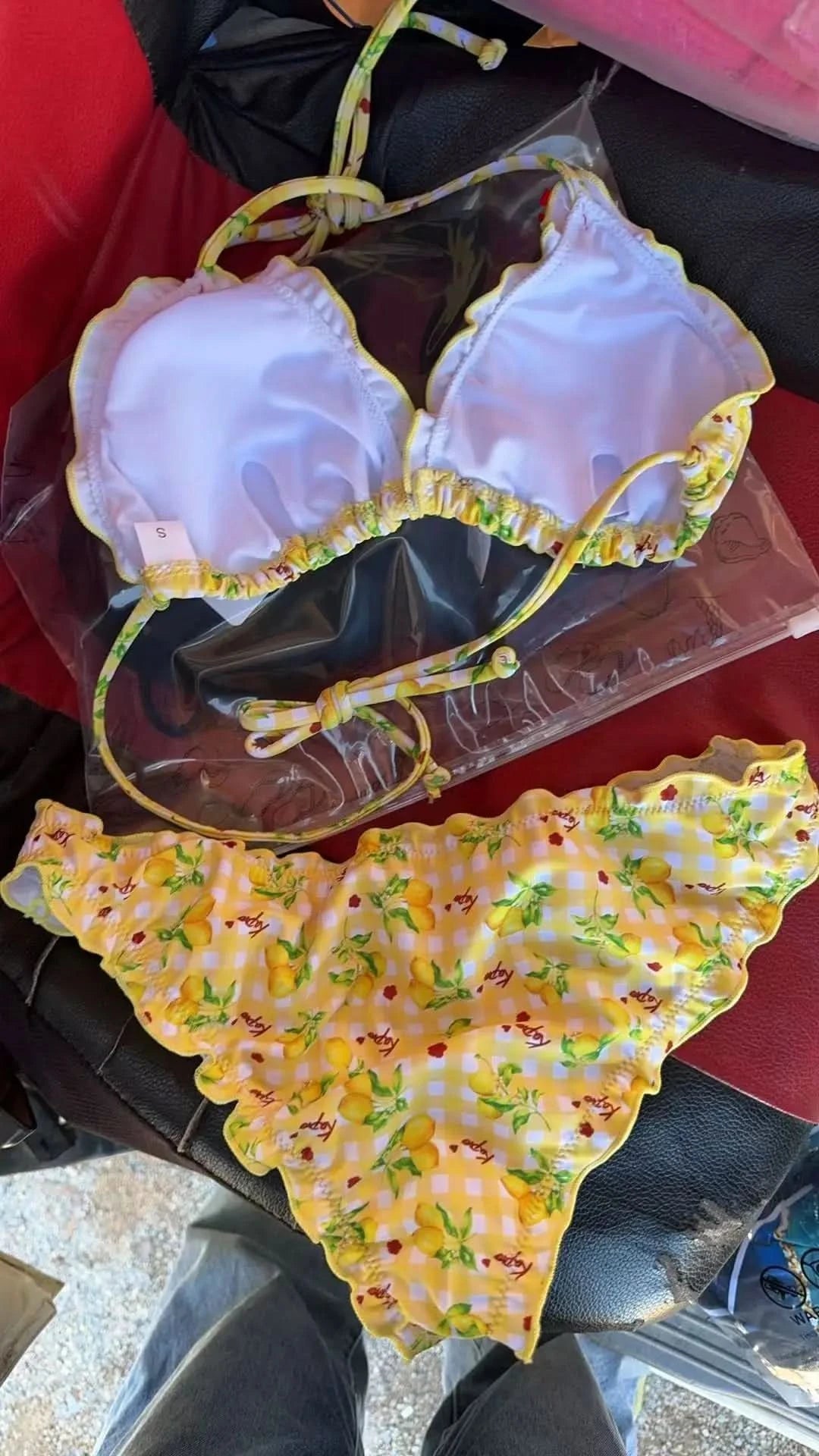 Women Y2k Bikinis Sets Coquette Aesthetic Bows Halter Tie Up Bikini Top High Cut Elastic Waist Bikini Bottom - M & M Global