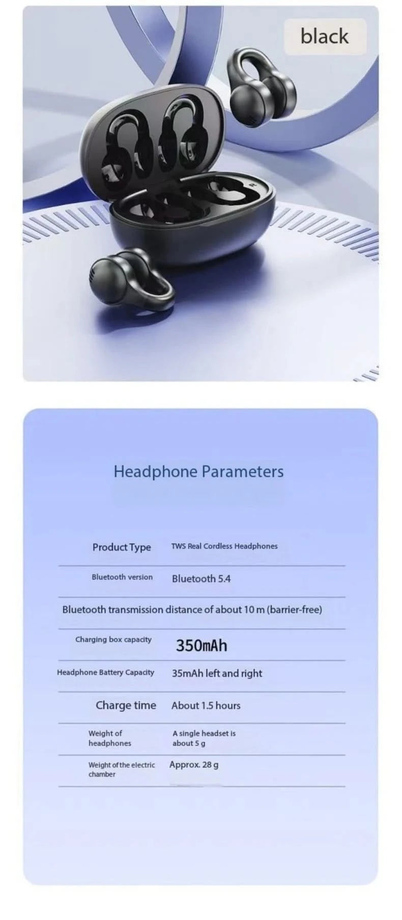 Original Sony Wireless Earbuds Clip Ear Bluetooth Headset Charging Earphones Power Display Headphones for IPhone Sport With Mic