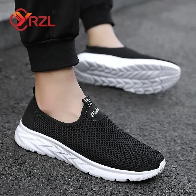 YRZL Mesh Loafers Men Casual Shoes Summer Lightweight Outdoor Male Walking Shoes Anti-slip Comfortable Slip on Loafers for Men - M & M Global