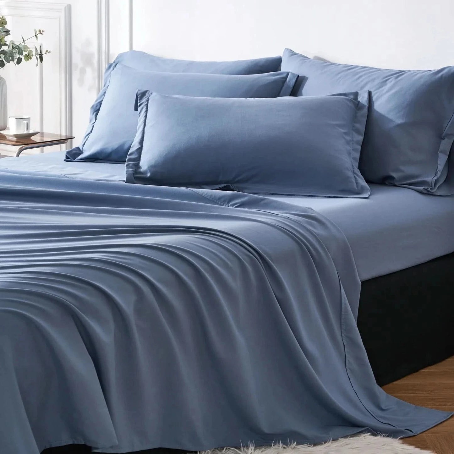 Soft gray microfiber queen bedding set with comforter and pillowcases
sage green bedding
white bedding set
comforter set queen
floral duvet cover