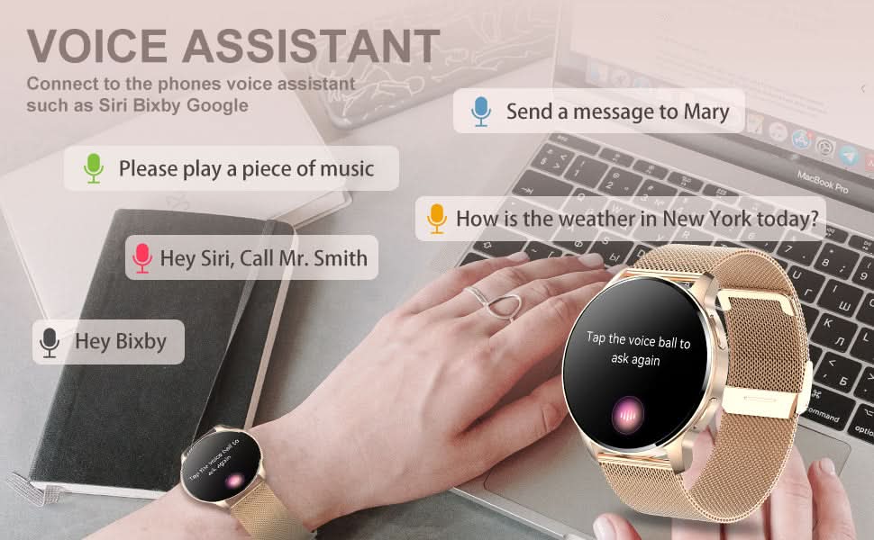 Smart Watch for Women (Answer/Make Call), Fitness Tracker for Android and iOS Phones Waterproof Smartwatch with 1.32" HD Full