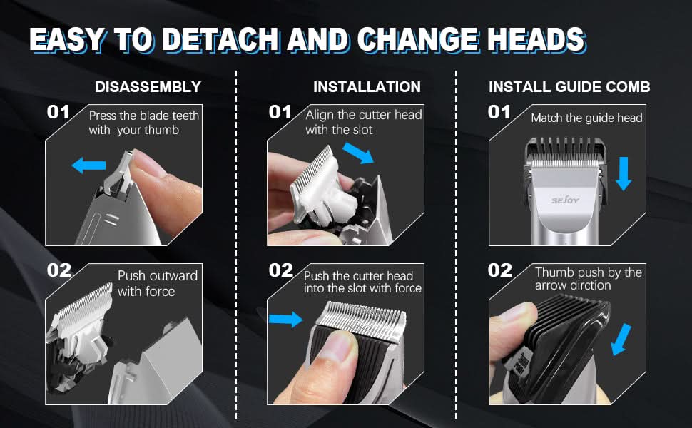 SEJOY Professional Trimmer Hair Clippers Cutting Beard Cordless Shaving Machine - M & M Global