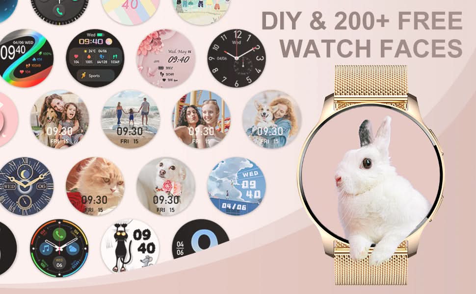 Smart Watch for Women (Answer/Make Call), Fitness Tracker for Android and iOS Phones Waterproof Smartwatch with 1.32" HD Full