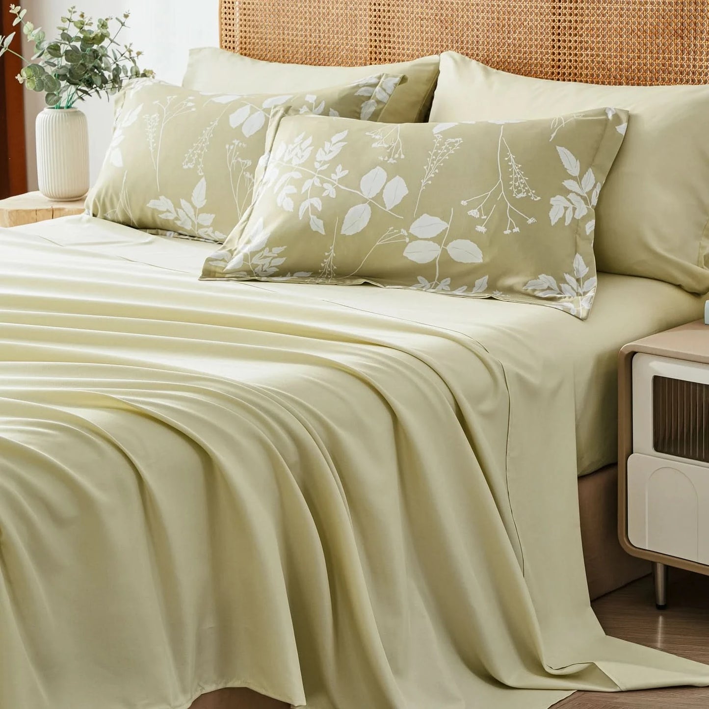 Neatly made bed with light green bedding and decorative pillows in a bedroom setting.
Blue bed with pillows and a blanket in a bedroom setting
Comfora Cozy Bedding Set
sage green bedding
white bedding set
comforter set queen
floral duvet cover
Comfora Cozy Bedding Set
plush comforter set cozy pack
ultra-soft all-season comforter and shams
luxury cozy bedding set online
warm textured comforter set King/Queen