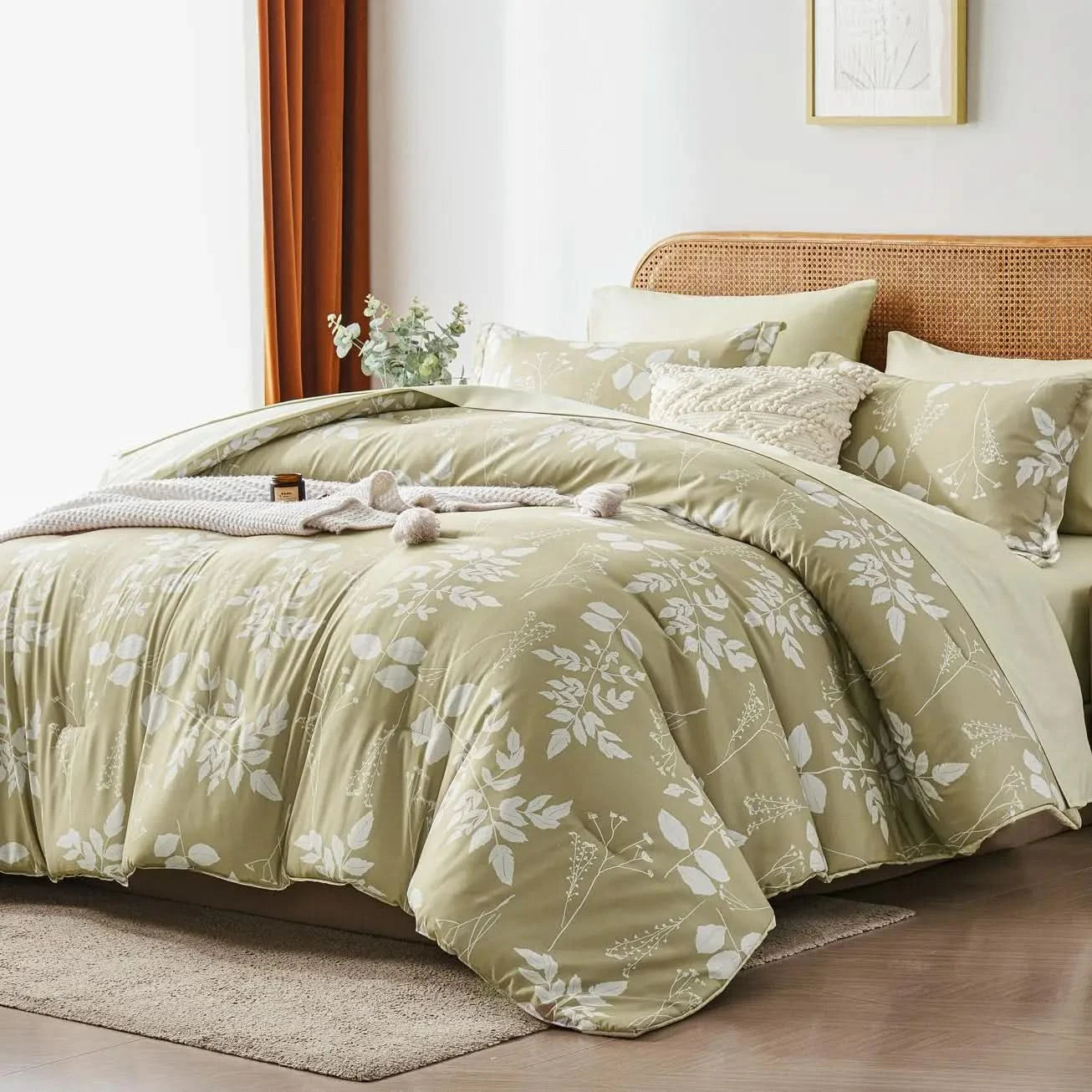 Blue bed with pillows and a blanket in a bedroom setting
Comfora Cozy Bedding Set
sage green bedding
white bedding set
comforter set queen
floral duvet cover
Comfora Cozy Bedding Set
plush comforter set cozy pack
ultra-soft all-season comforter and shams
luxury cozy bedding set online
warm textured comforter set King/Queen