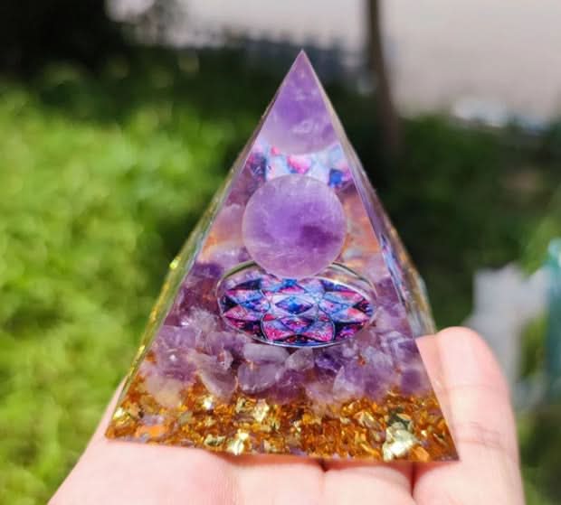 Pyramid Decoration Natural Crystal Gravel Energy Tower - M & M Global