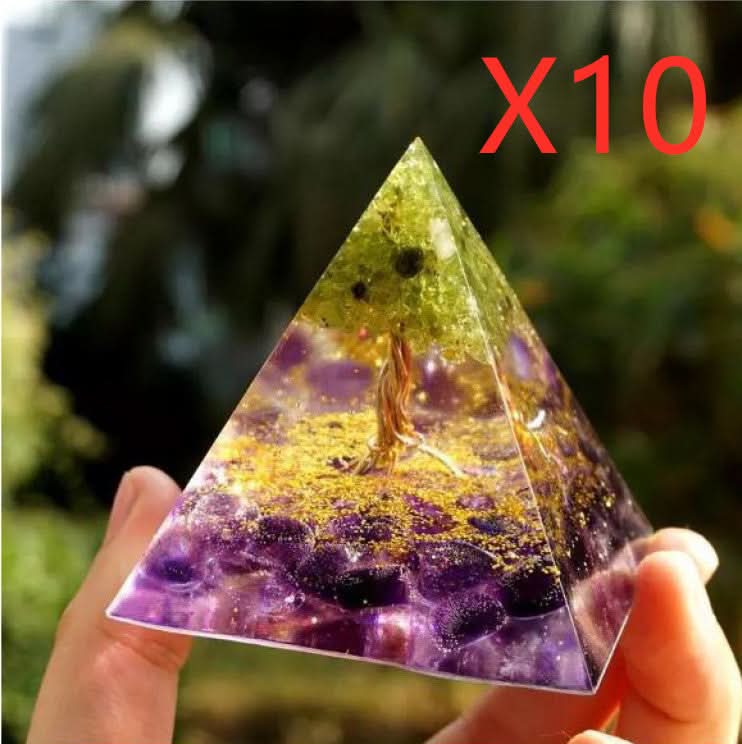 Pyramid Decoration Natural Crystal Gravel Energy Tower - M & M Global